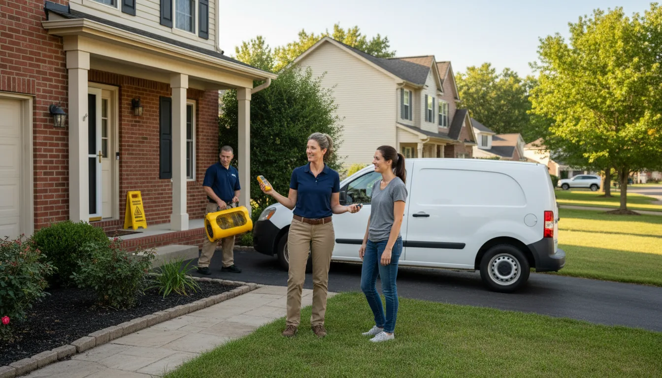 Residential water damage restoration in Belleville, IL